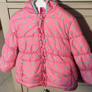 Pink puffer coat